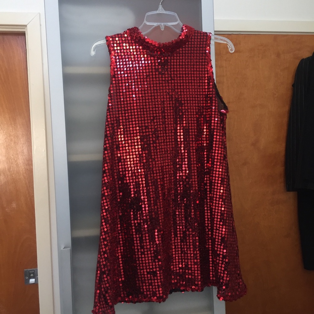Red Sequined Dress